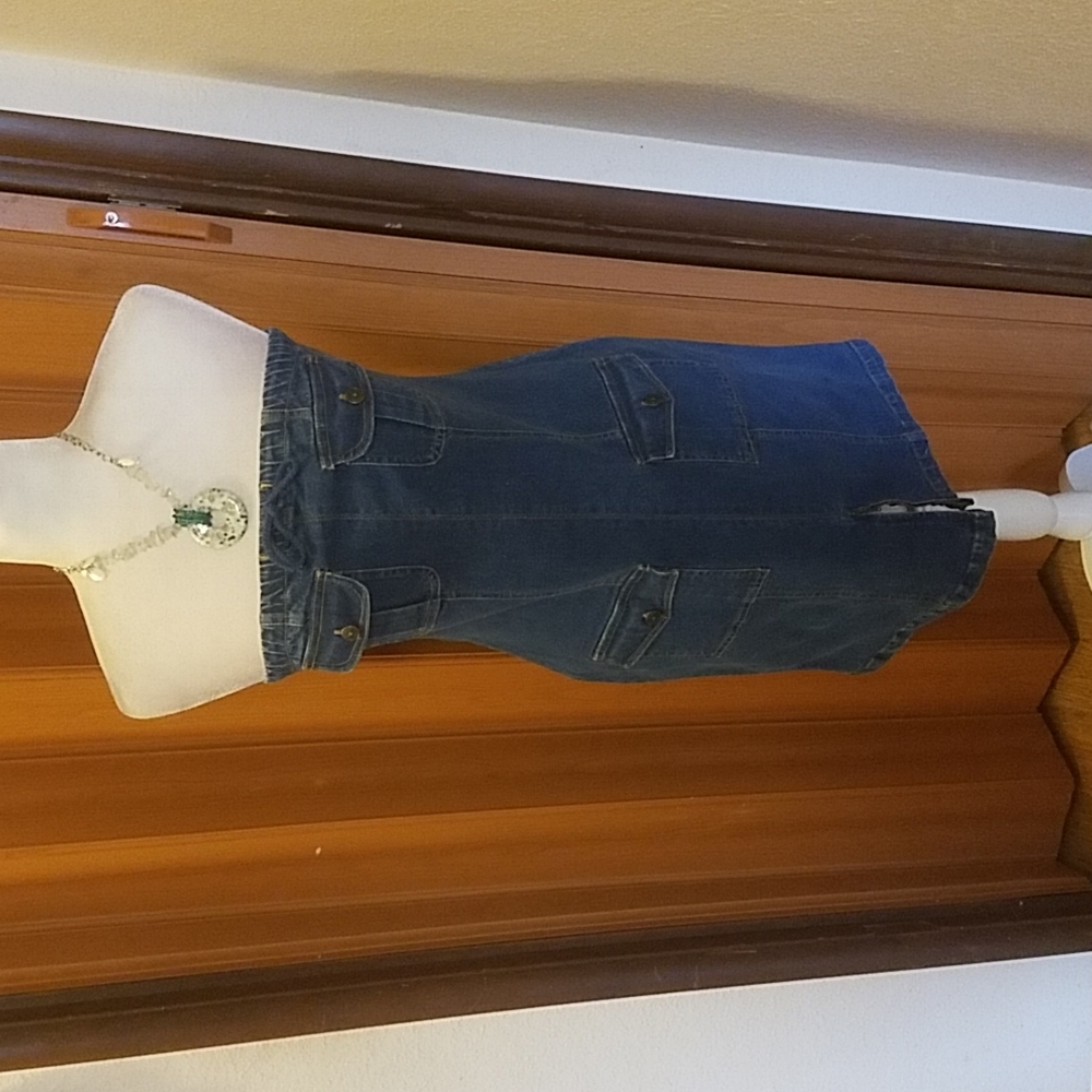 INDULGENCE JEAN STRAPLESS DENIM DRESS